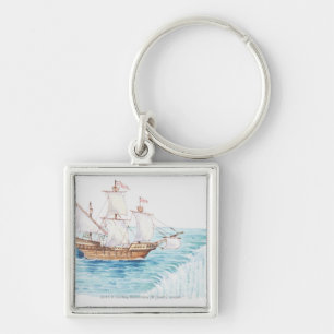 Chaveiro Ilustração da borda de aproximação do navio da