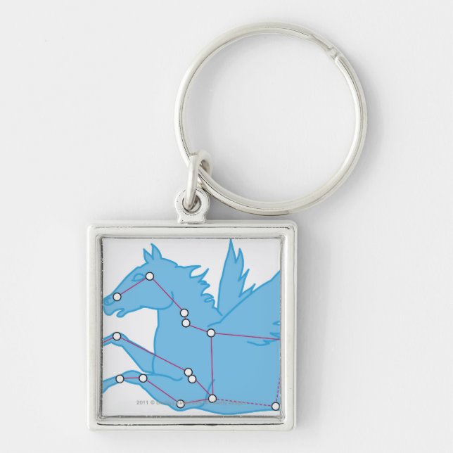 Chaveiro Ilustração da constelação de Pegasus (Frente)
