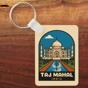 Chaveiro Ilustração da Viagens vintage Taj Mahal India