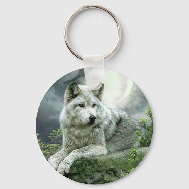 Chaveiro Ilustração de Arte Imaginativa do Lobo Mais Vendid (Frente)