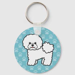 Chaveiro Ilustração de Bichon Frise Cachorro