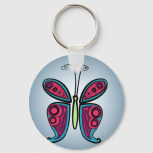 Chaveiro Ilustração de Borboleta Colorida