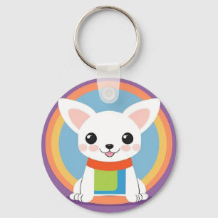 Chaveiro Ilustração de Cachorro de Desenho Animado Fofo