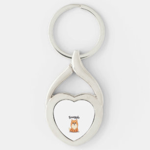 Chaveiro Ilustração de cachorro fofo pomerânia Snuggle Vint