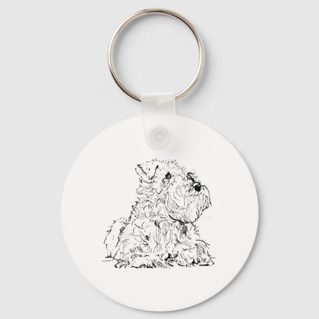 Chaveiro Ilustração de Cachorro Schnauzer Miniatura (Frente)