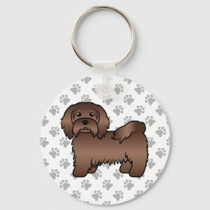Chaveiro Ilustração de Cão de Cartoon de Chocolate Havan