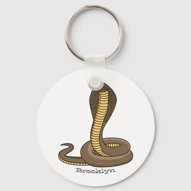 Chaveiro Ilustração de cobra da cobra castanha (Frente)