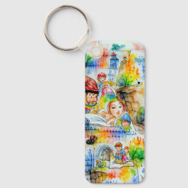 Chaveiro Ilustração de Contorno de Fadas Quimáticas