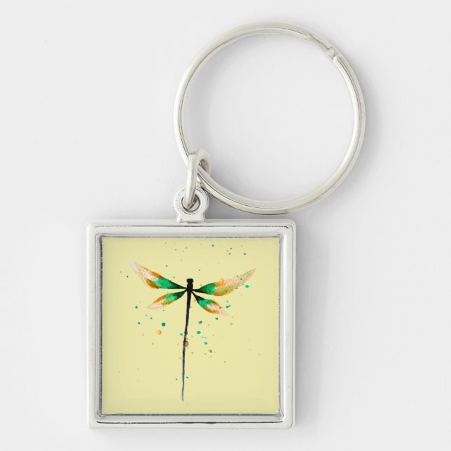 Chaveiro Ilustração de cor de água doce Dragonfly (Frente)