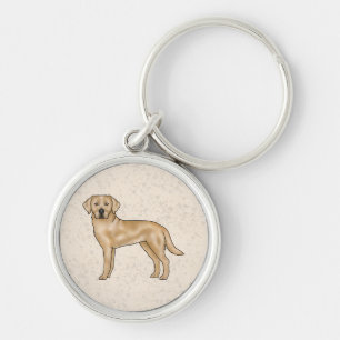 Chaveiro Ilustração de desenho animado amarelo Labrador ret
