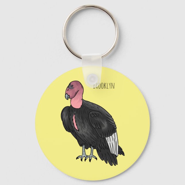 Chaveiro Ilustração de desenho animado de aves condor da Ca (Frente)