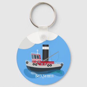 Chaveiro Ilustração de desenho animado de embarcações d