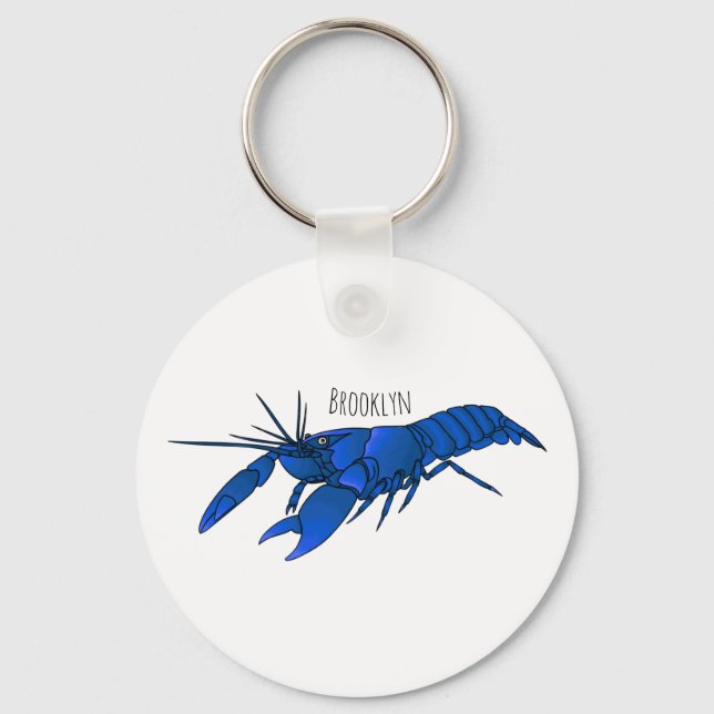 Chaveiro Ilustração de desenho animado de marron azul (Frente)