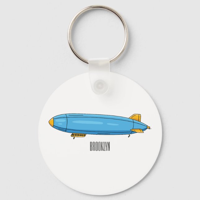 Chaveiro Ilustração de desenho animado de nave (Frente)