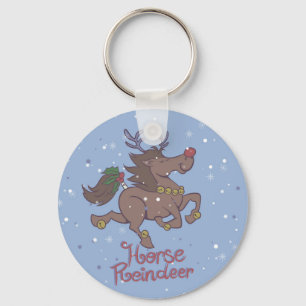 Chaveiro Ilustração de desenho animado de renas de cavalo