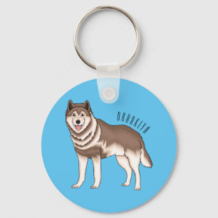 Chaveiro Ilustração de desenho animado siberiano husky