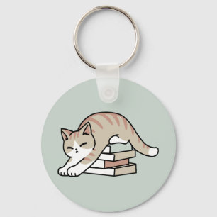 Chaveiro Ilustração de Gato do Livro ao Longo - Enrolada e