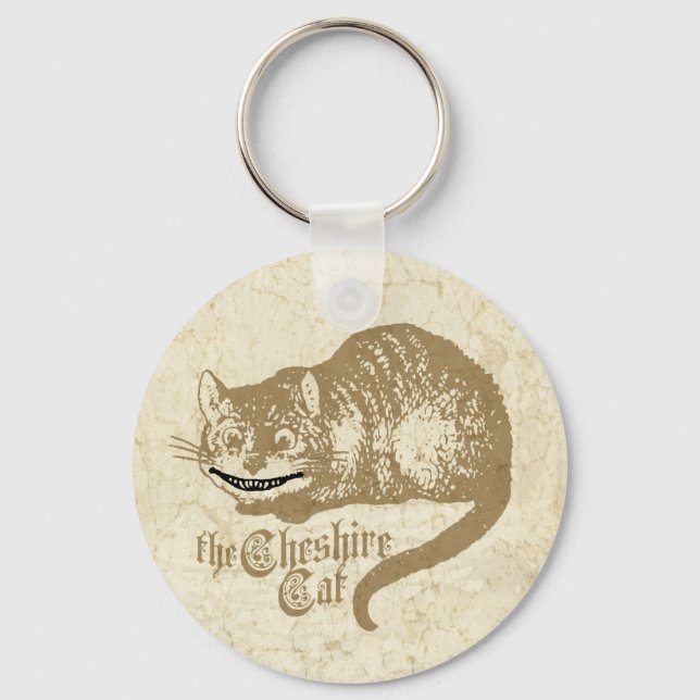 Chaveiro Ilustração de Gato Vintage Cheshire (Frente)