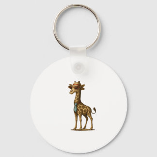 Chaveiro Ilustração de Girafa Elegante. Girafe Styl�e Illus