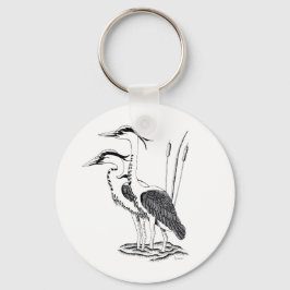 Chaveiro Ilustração de Heron no teclado do botão