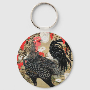Chaveiro Ilustração de Nandina e Rooster de Ito Jakuchu