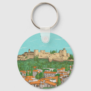 Chaveiro Ilustração de Paisagem de Espanha de Granada Cityv
