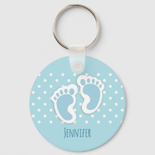 Chaveiro Ilustração de Pés do Menino Azul Bonito