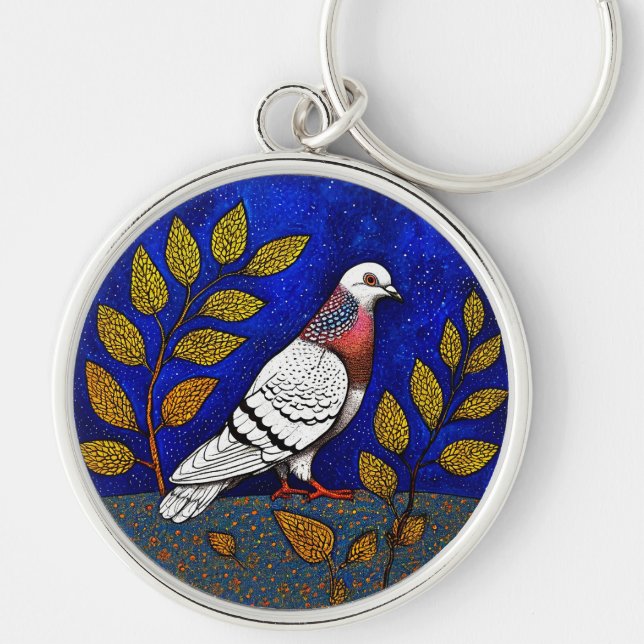 Chaveiro Ilustração de pombo (Frente)