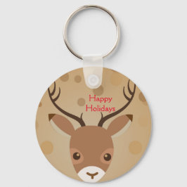 Chaveiro Ilustração de rena em um fundo marrom  Keych