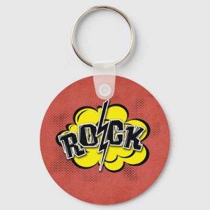 Chaveiro Ilustração de rock estilo cômico