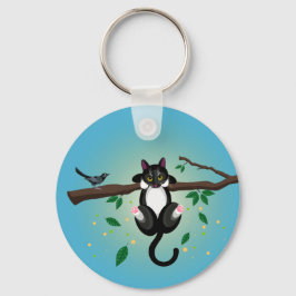 Chaveiro Ilustração de teclas preto e branco