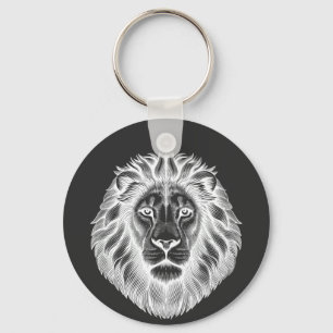 Chaveiro Ilustração de Tinta Zodiac de Leão Lions Head