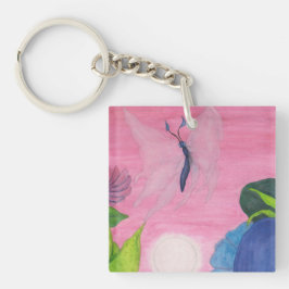 Chaveiro Ilustração de Transformação de Borboleta de Inseto