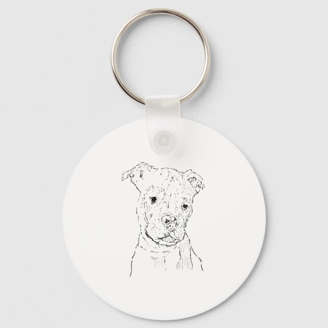 Chaveiro Ilustração do American Staffordshire Terrier (Frente)