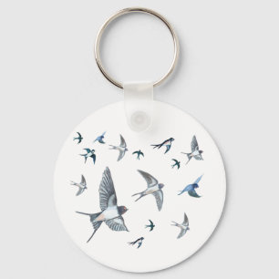 Chaveiro Ilustração Do Bando De Aves De Engorda Voadoras