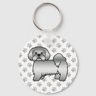 Chaveiro Ilustração do Cão de Cartoon Bonito de Lhasa Apso 