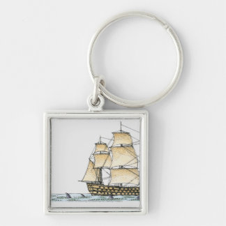 Chaveiro Ilustração do navio de guerra do fim do século