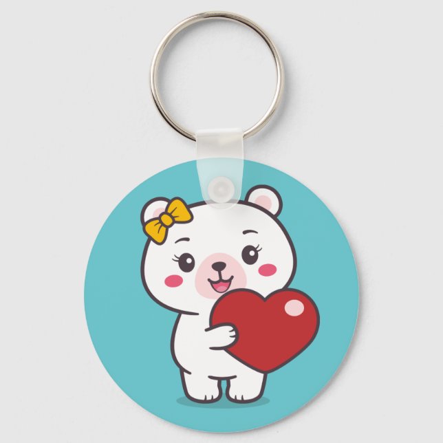 Chaveiro Ilustração do Urso de Teddy (Frente)
