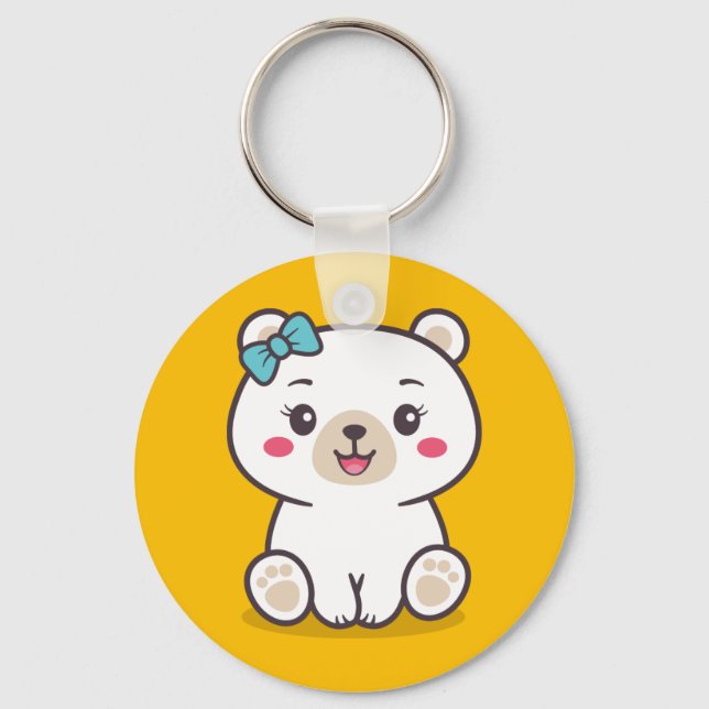 Chaveiro Ilustração do Urso de Teddy (Frente)