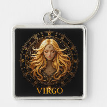 Ilustração Elegante do Zodíaco de Virgem com Ouro