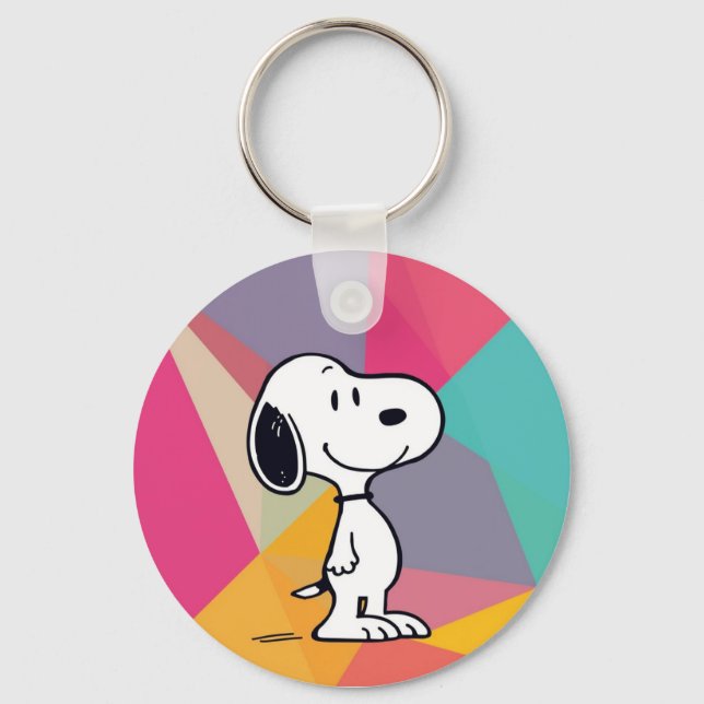 Chaveiro Ilustração Geométrica de Beagle em Cartoon Pop Art (Frente)