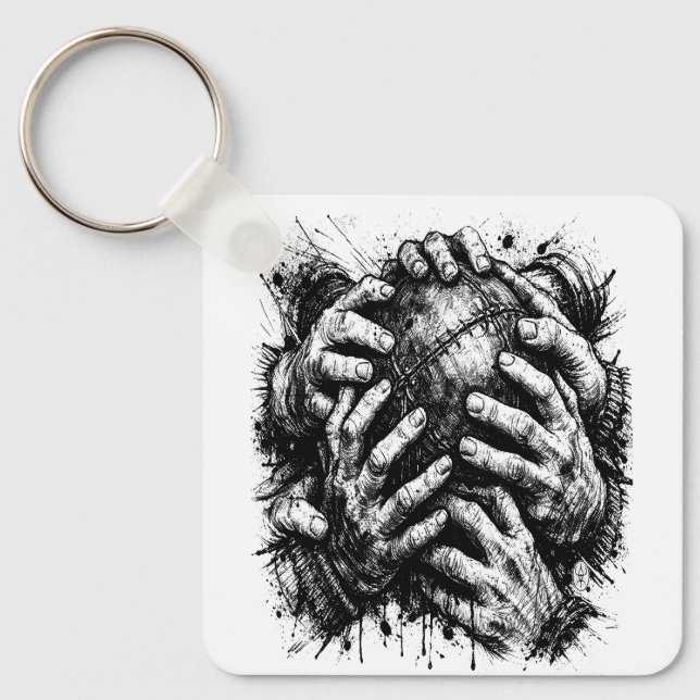 Chaveiro Ilustração Orkney Dark Art Ink – Mãos que Agarram (Frente)