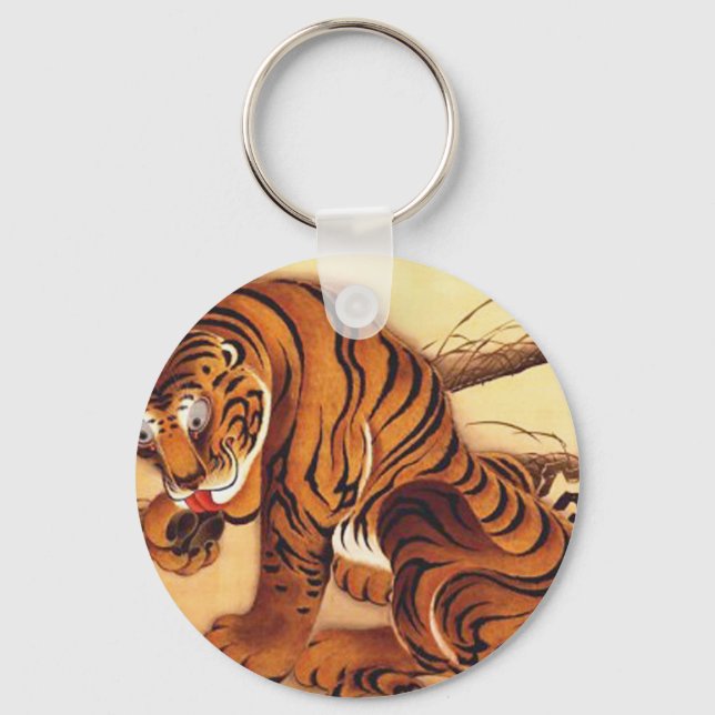 Chaveiro Ilustração Tiger de Ito Jakuchu (Frente)