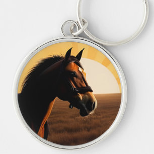 Chaveiro Ilustração Vintage de um Cavalo