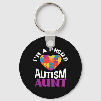 Chaveiro I'm A Proud Autism Aunt Puzzle Heart Autism Awaren