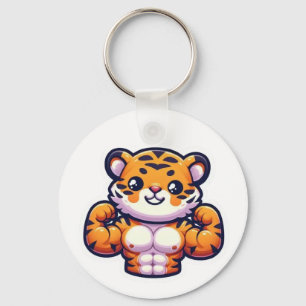 Chaveiro Ímã de Tatuagem de Tigre Forte – Design de Animal 