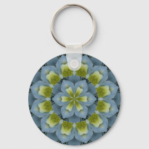 Chaveiro Imagem azul 2 da mandala do Hydrangea