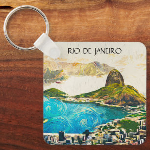 Chaveiro Imagem Colorida da Cidade do Brasil no Rio de Jane