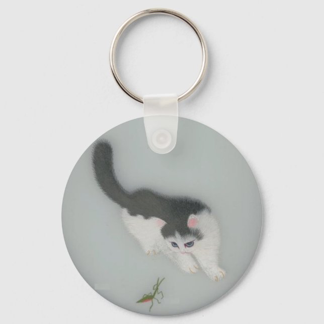 Chaveiro Imagem de Gato de Seda Chinês (Frente)