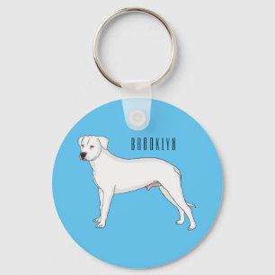 Chaveiro Imagem do desenho animado do cão Dogo argentino
